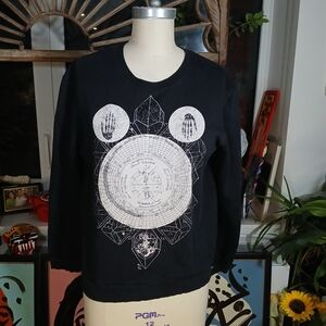 Smithson Clothing Sweatshirt Geometric Celestial White Print Size M